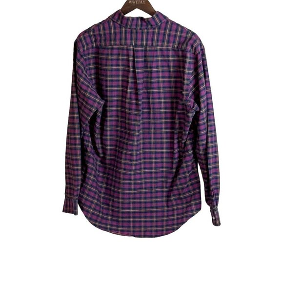 Ralph Lauren Mens Custom Fit Long Sleeve Shirt Red Green Plaid Size L - Picture 5 of 6